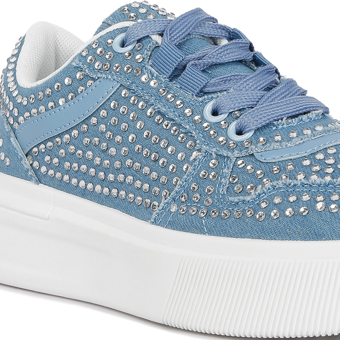 embellished chunky sole sneakers#color_light-blue