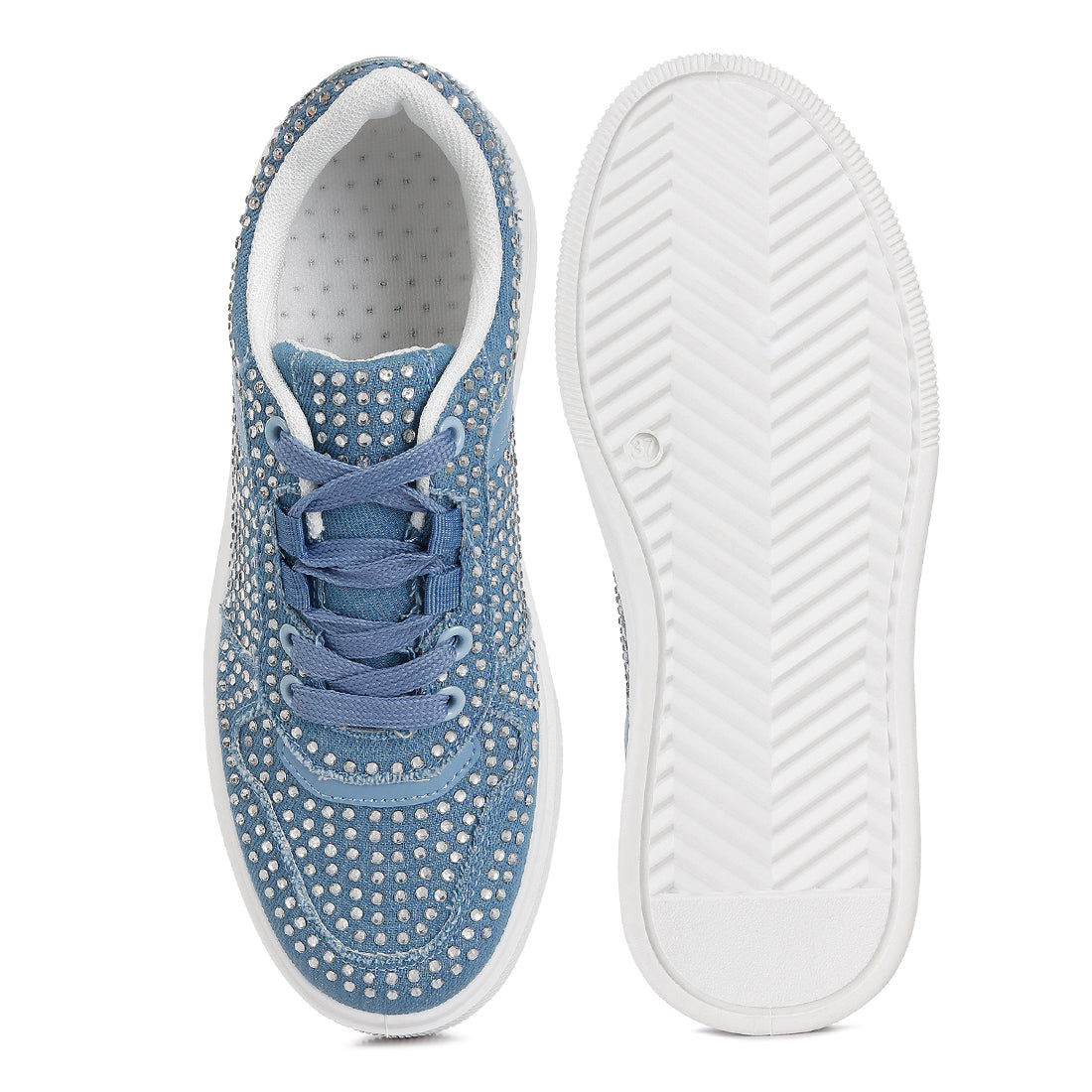 embellished chunky sole sneakers#color_light-blue