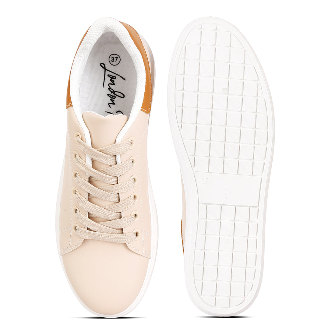 comfortable lace up sneakers#color_beige