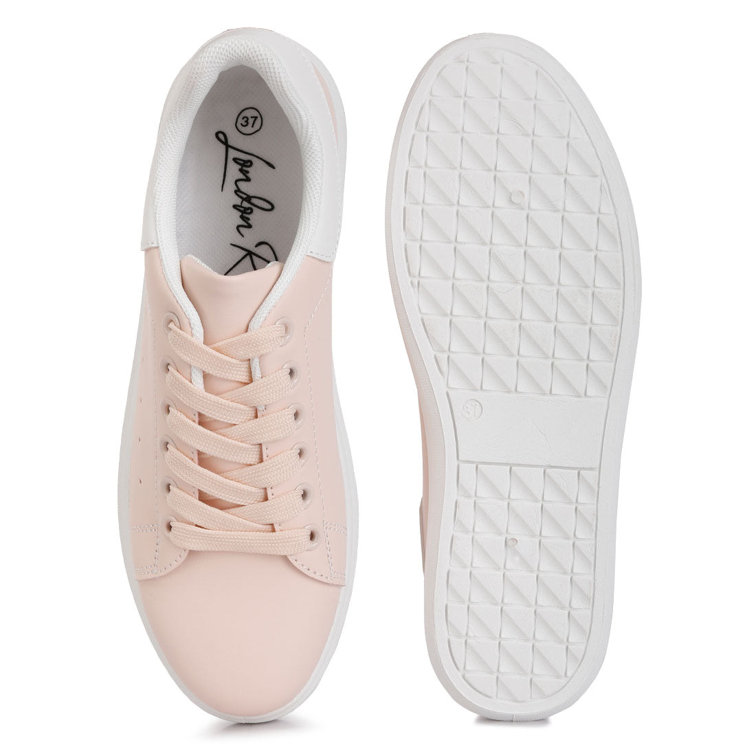 comfortable lace up sneakers#color_pink