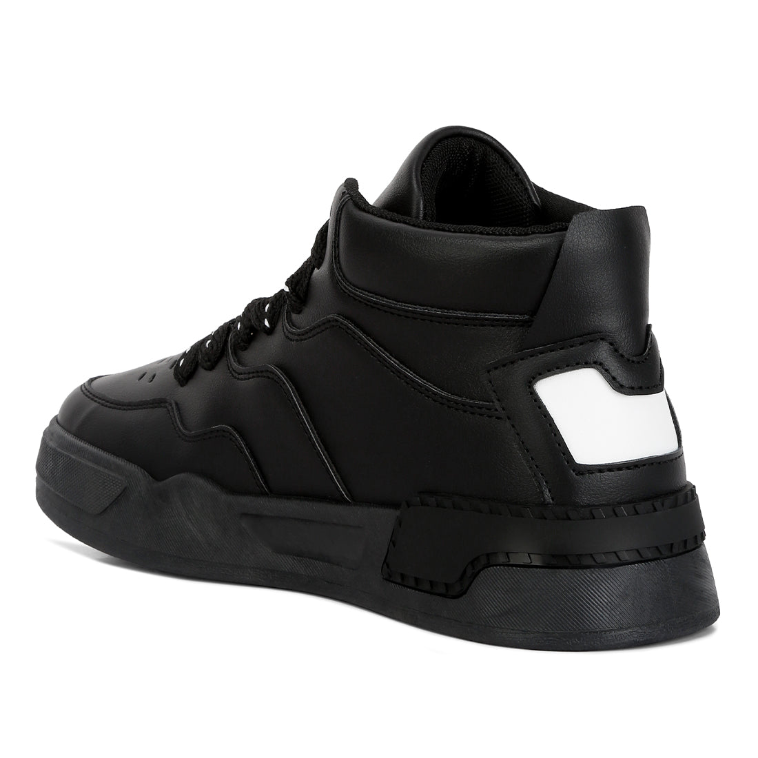 panelling detail ankle length sneakers#color_black