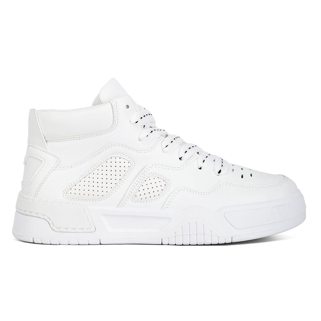 panelling detail ankle length sneakers#color_white