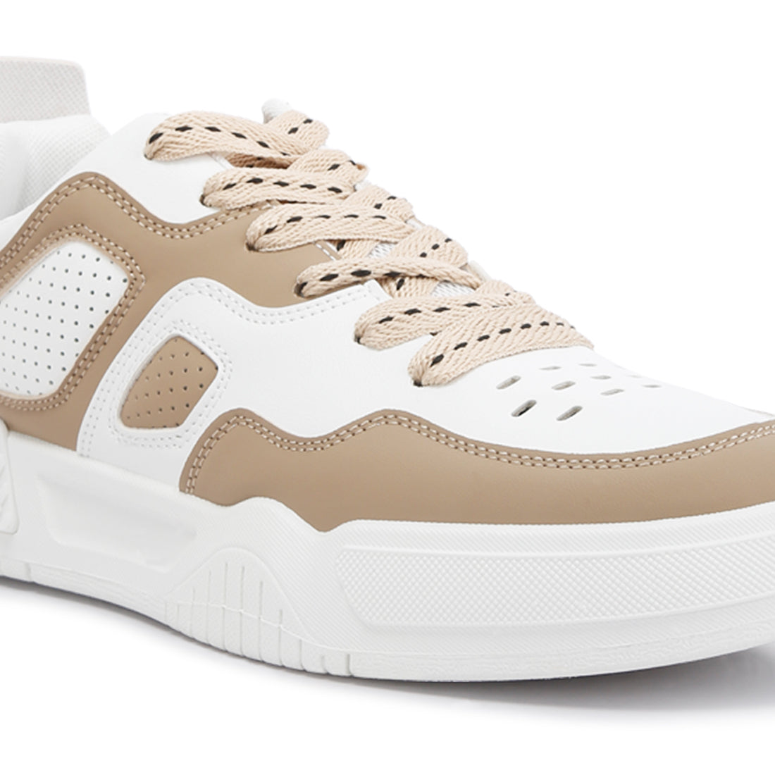 panelling detail flatform sneakers#color_beige