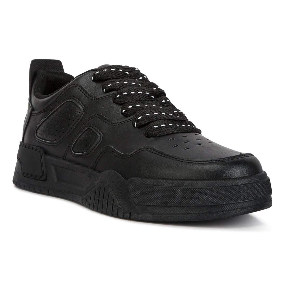 panelling detail flatform sneakers#color_black