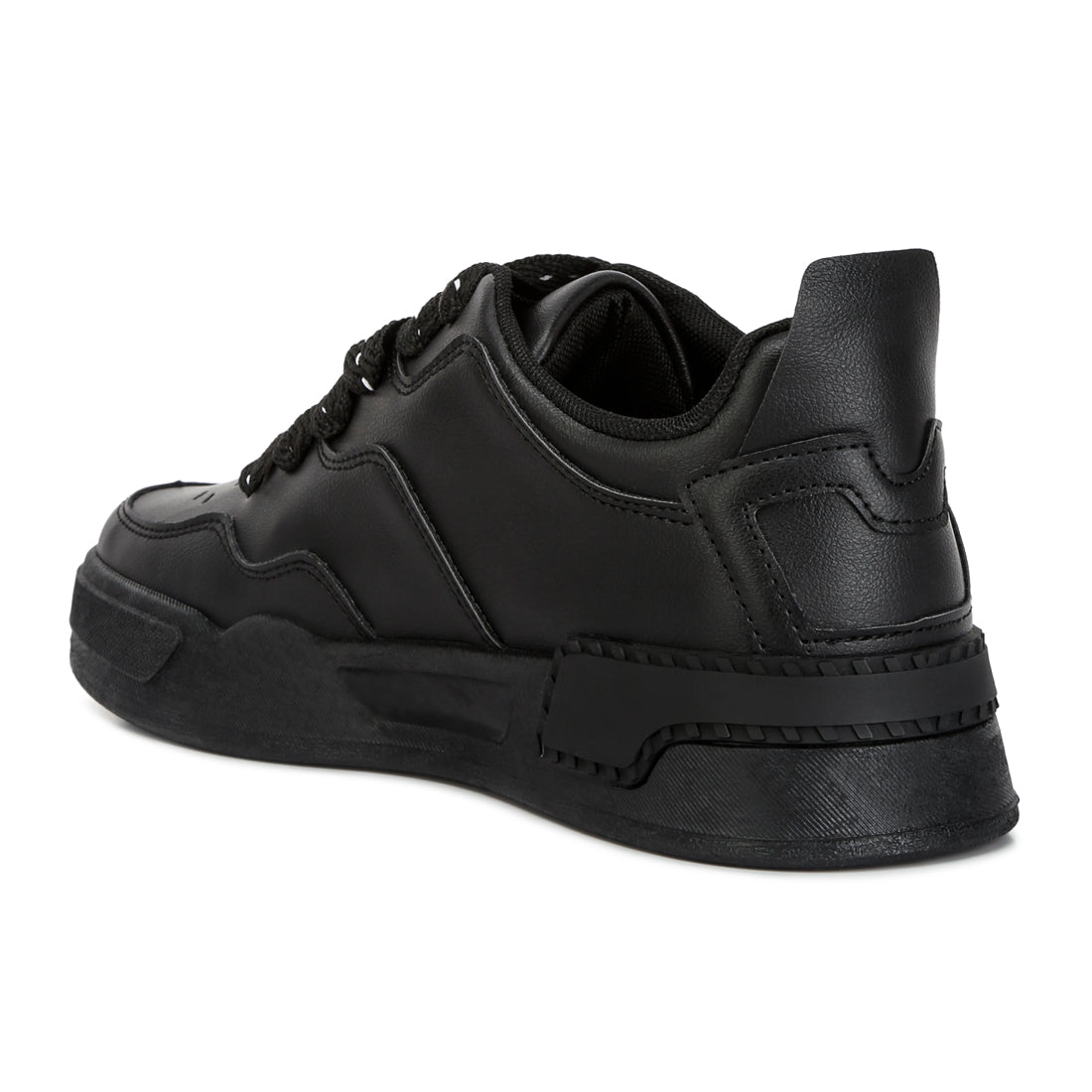 panelling detail flatform sneakers#color_black