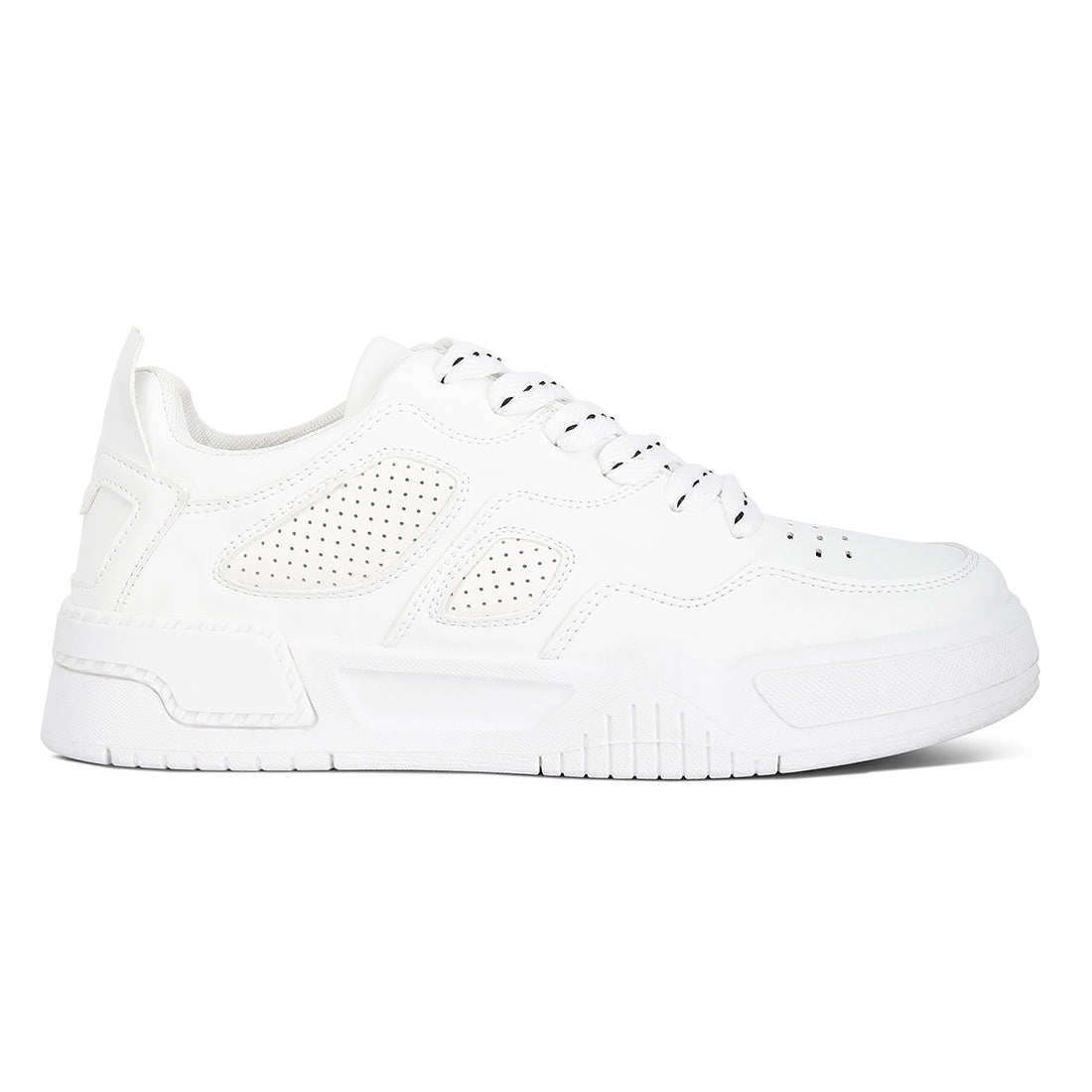 panelling detail flatform sneakers#color_white