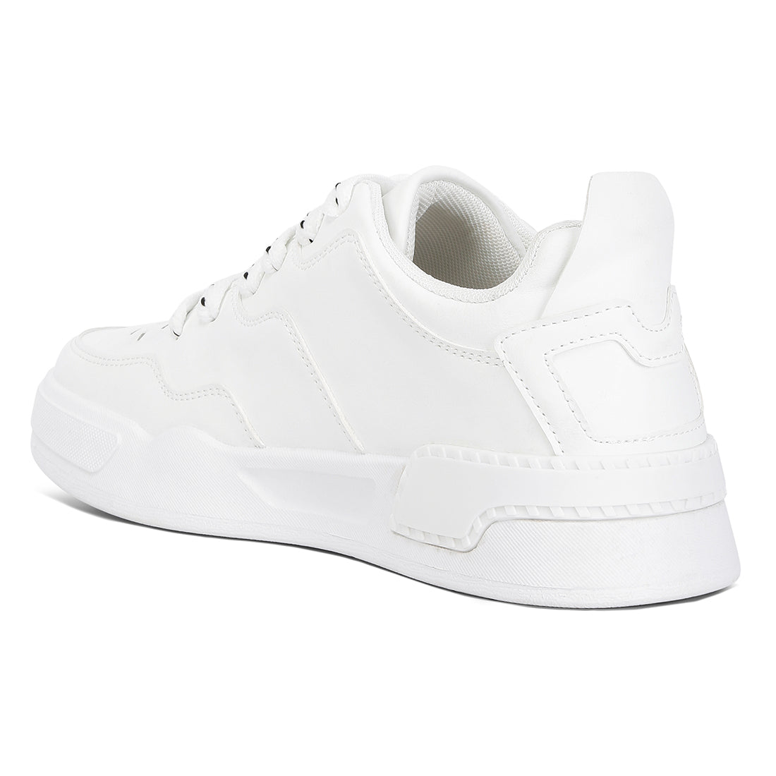 panelling detail flatform sneakers#color_white