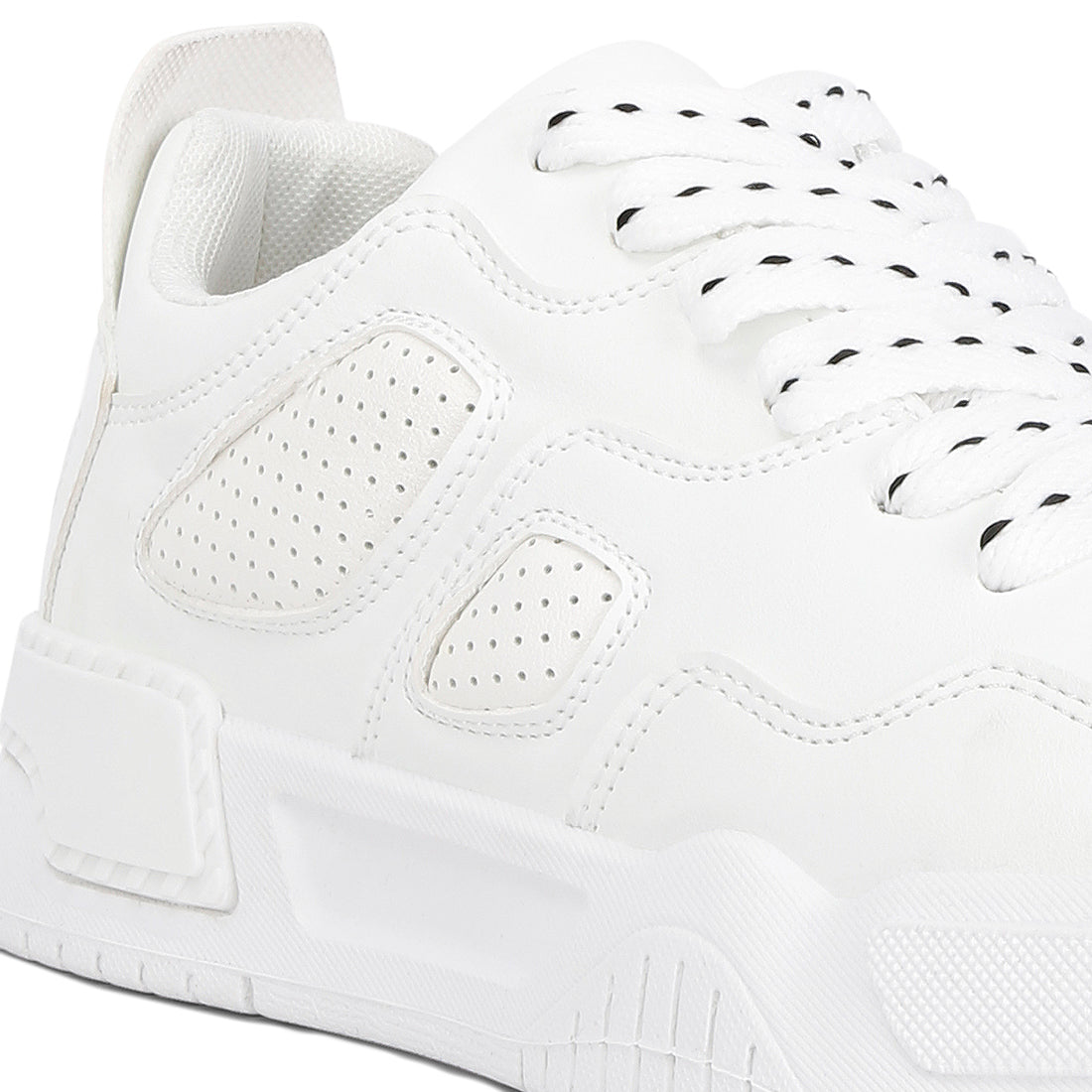 panelling detail flatform sneakers#color_white