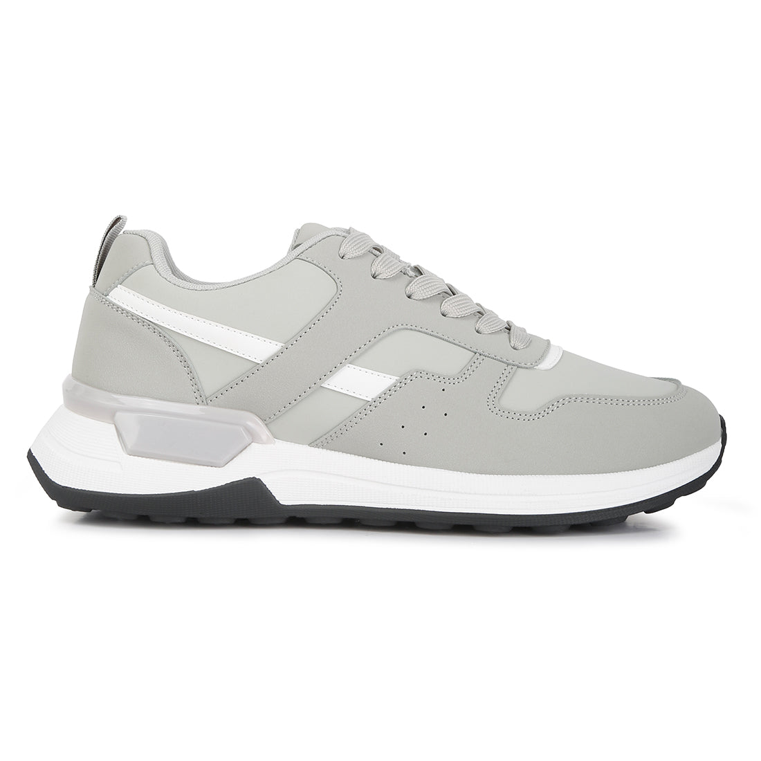 suede paneling detail sneakers#color_grey