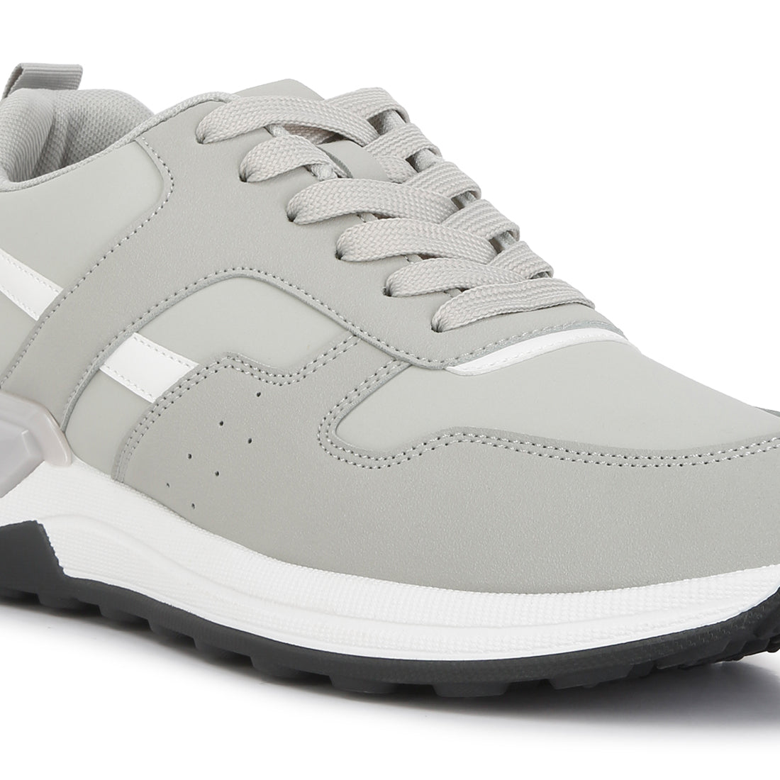 suede paneling detail sneakers#color_grey