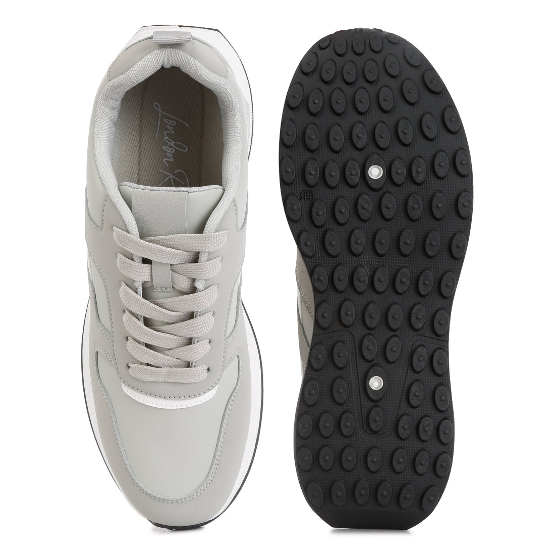 suede paneling detail sneakers#color_grey