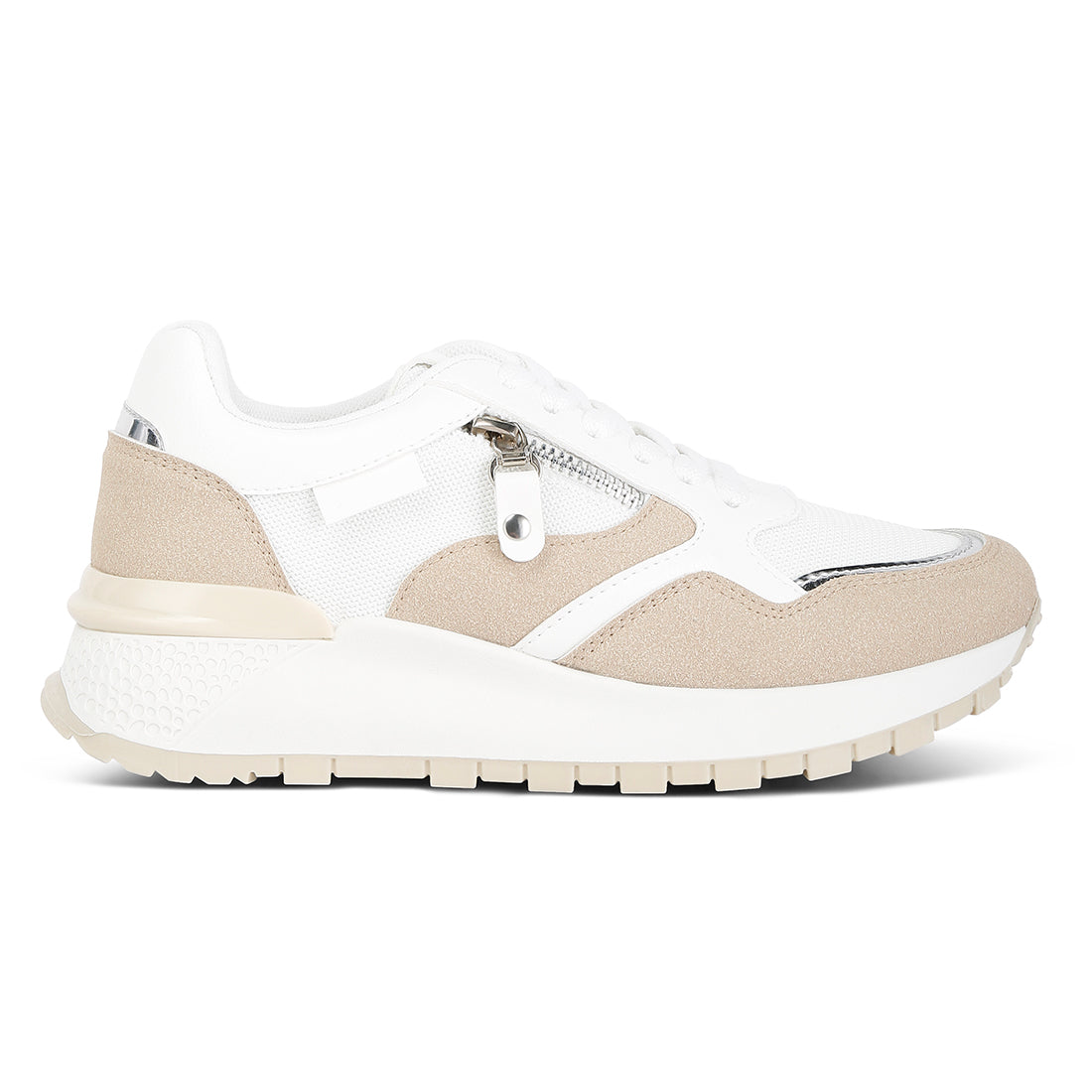 chain detailing lace up sneakers#color_white