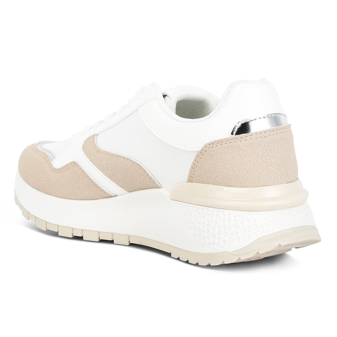 chain detailing lace up sneakers#color_white