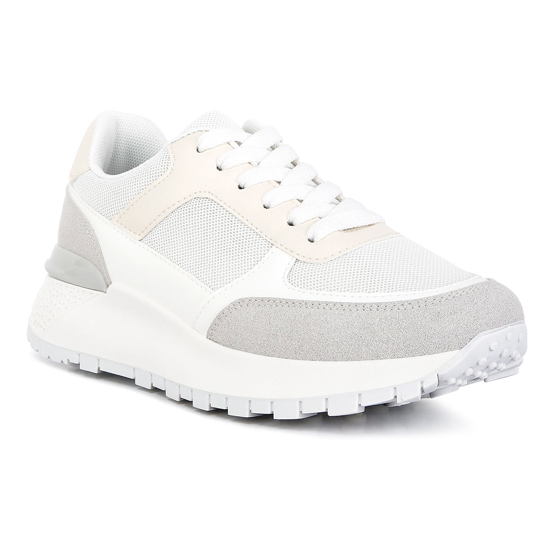 the non-ordinary lace up sneakers#color_white