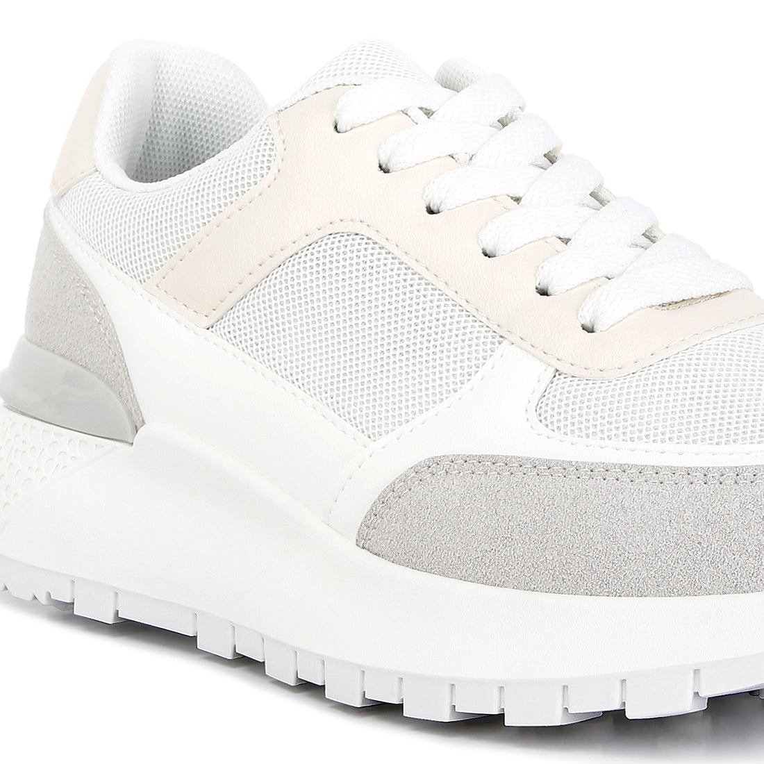 the non-ordinary lace up sneakers#color_white