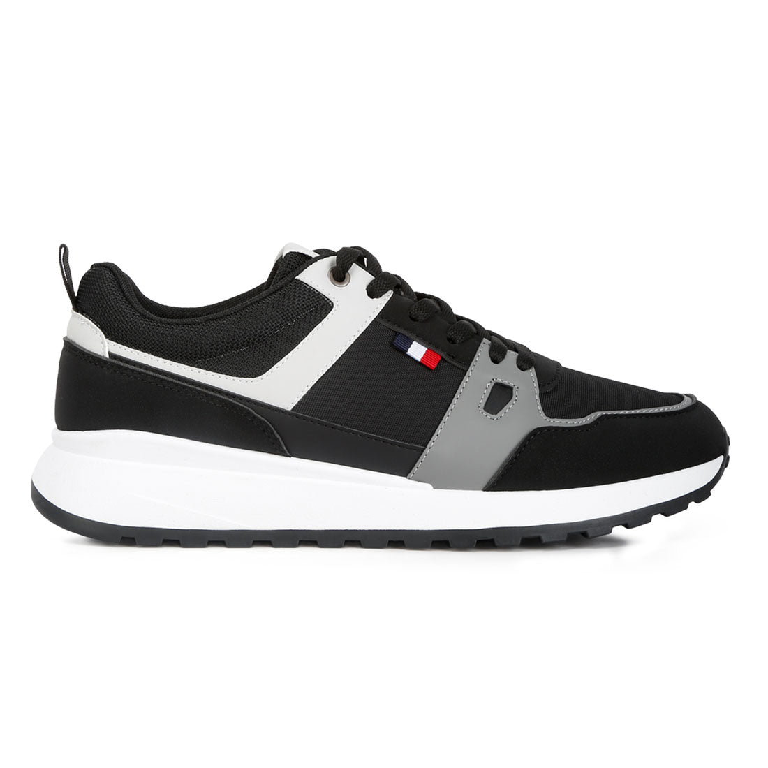 multicolour patchwork casual sneakers#color_black
