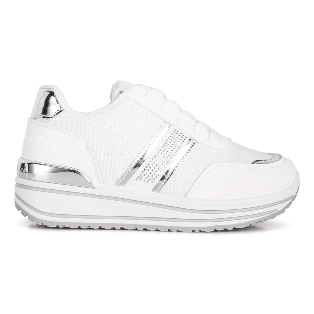 metallic panel platform sneakers#color_white