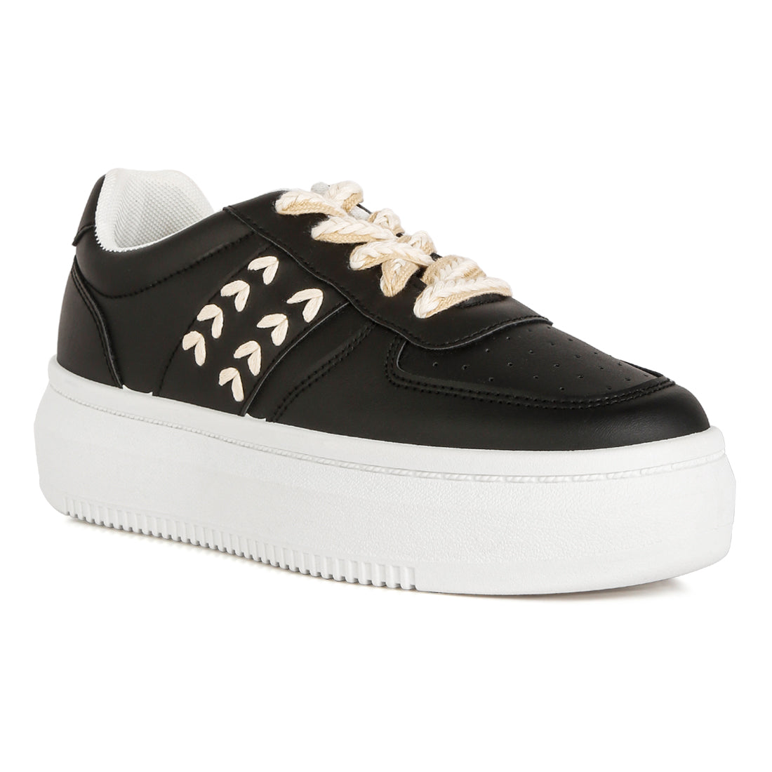 cross stitch detail sneakers#color_black