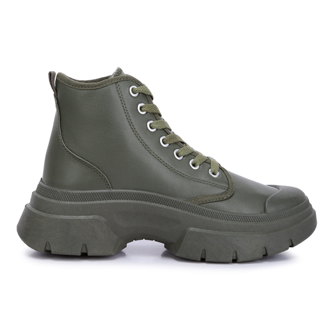 chunky lace up boots#color_olive-green