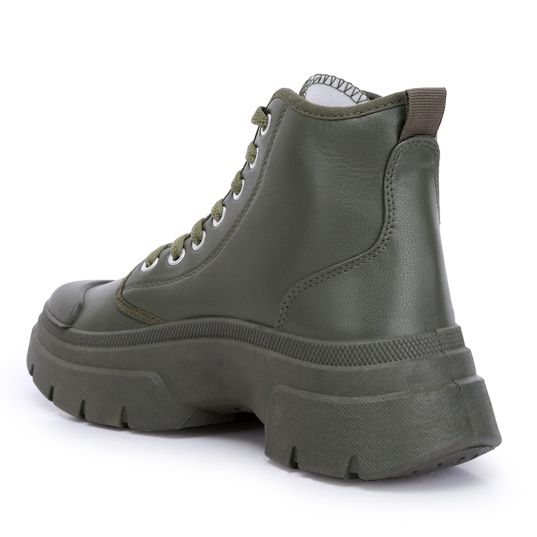 chunky lace up boots#color_olive-green