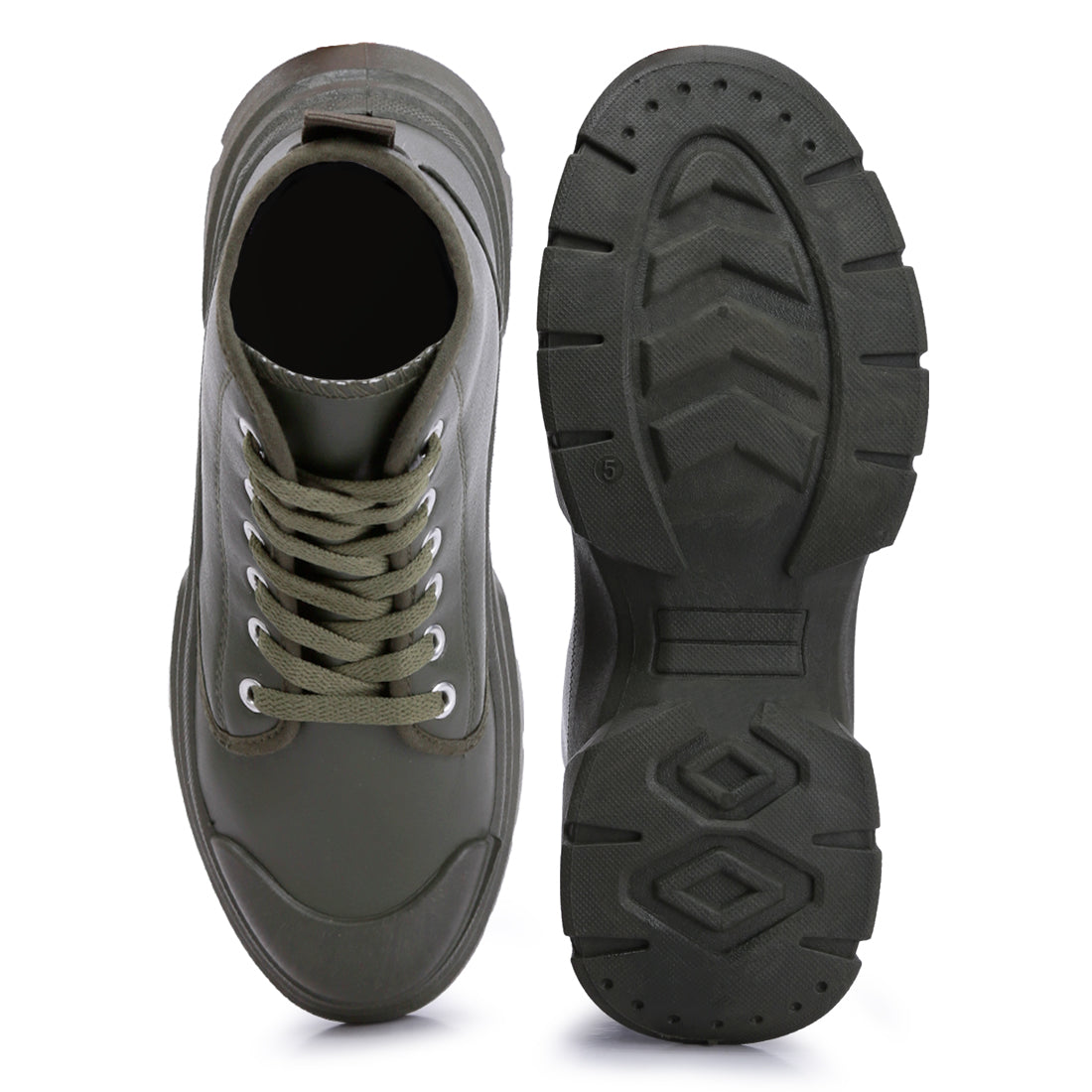 chunky lace up boots#color_olive-green