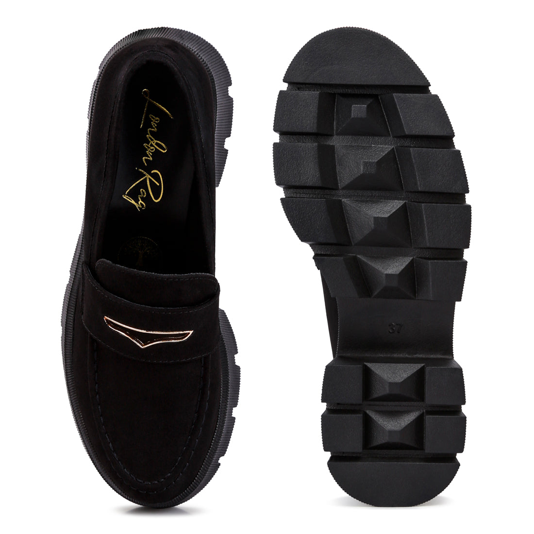 micro suede chunky loafers#color_black