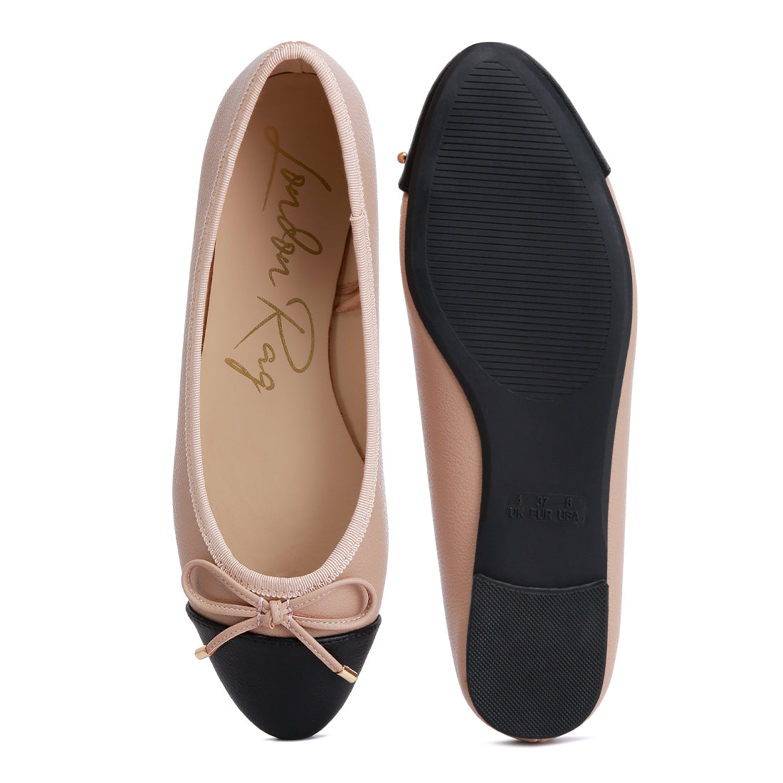 two tone ballet flats#color_nude