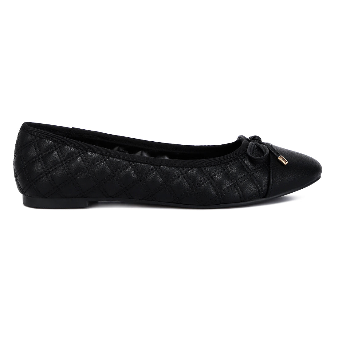 Quilted Faux Leather Ballerinas