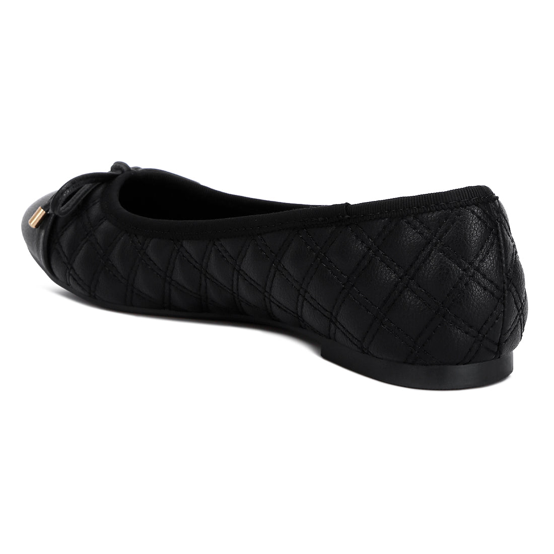 Quilted Faux Leather Ballerinas