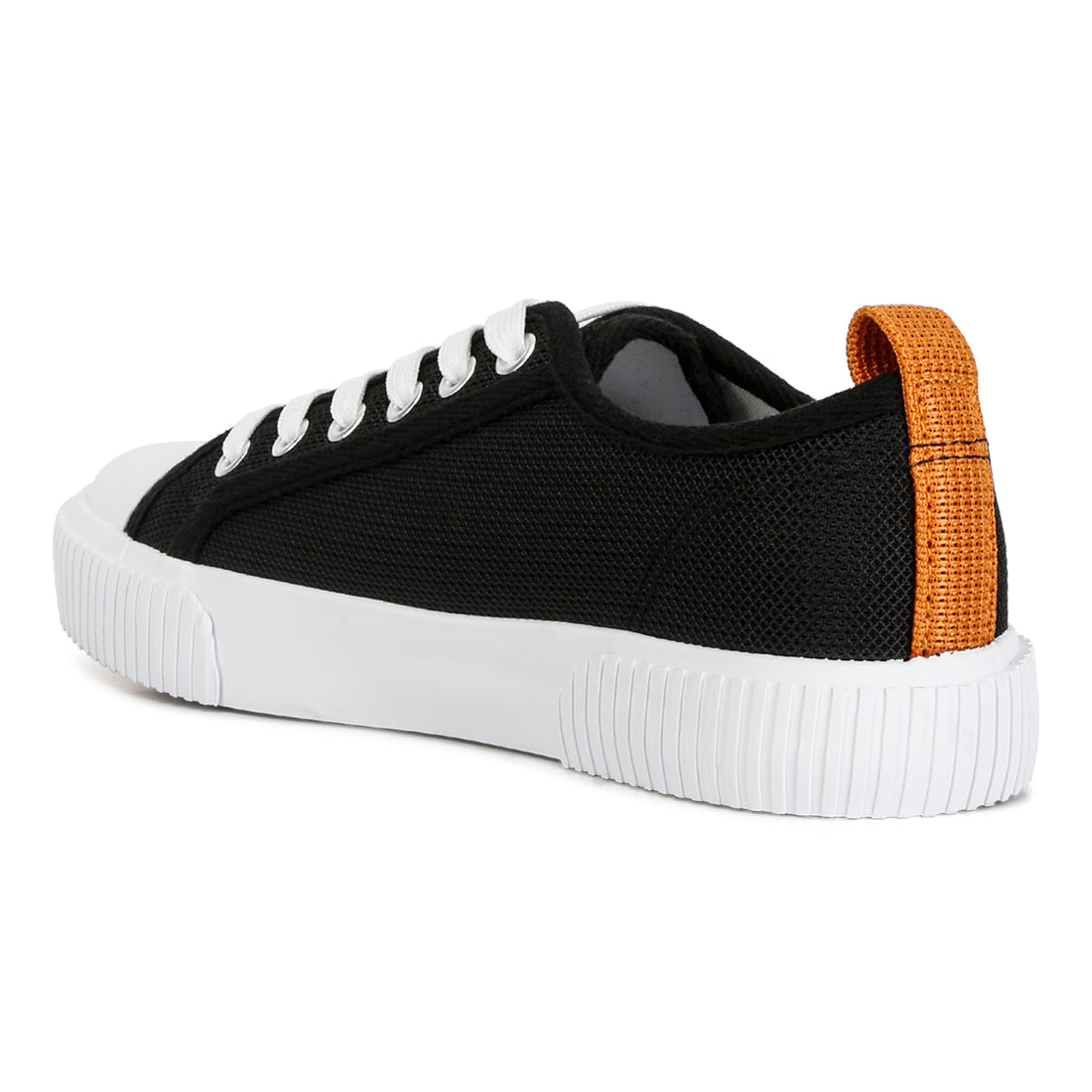 chunky sole knitted textile sneakers#color_black