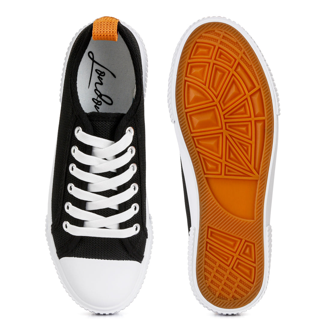 chunky sole knitted textile sneakers#color_black