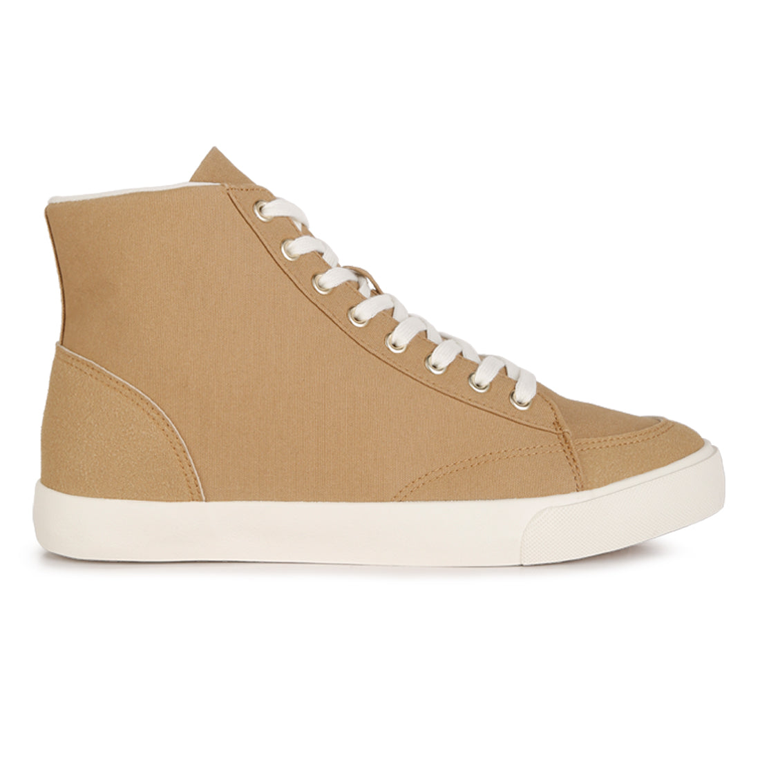 ankle length solid sneakers#color_beige