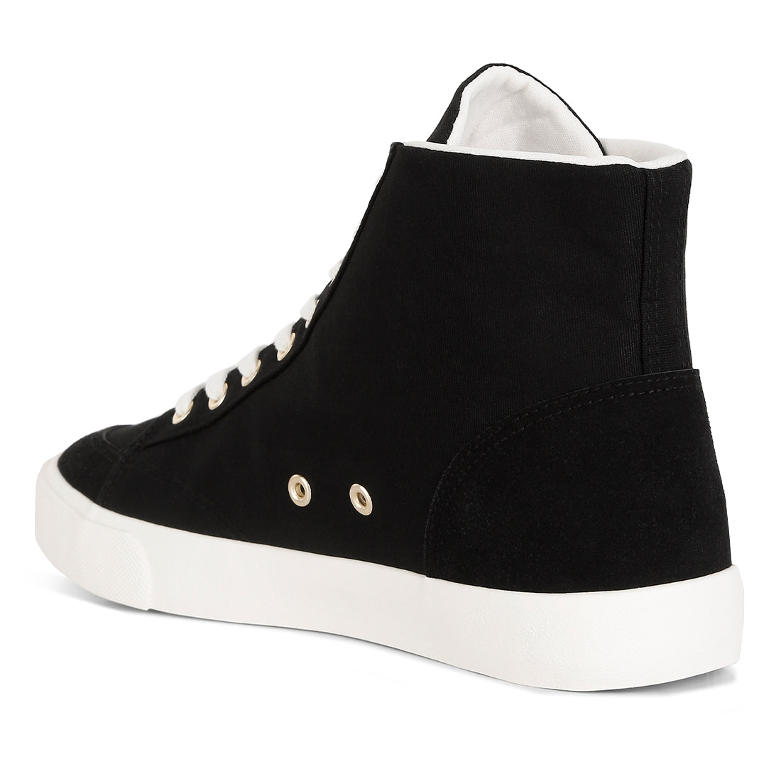 ankle length solid sneakers#color_black