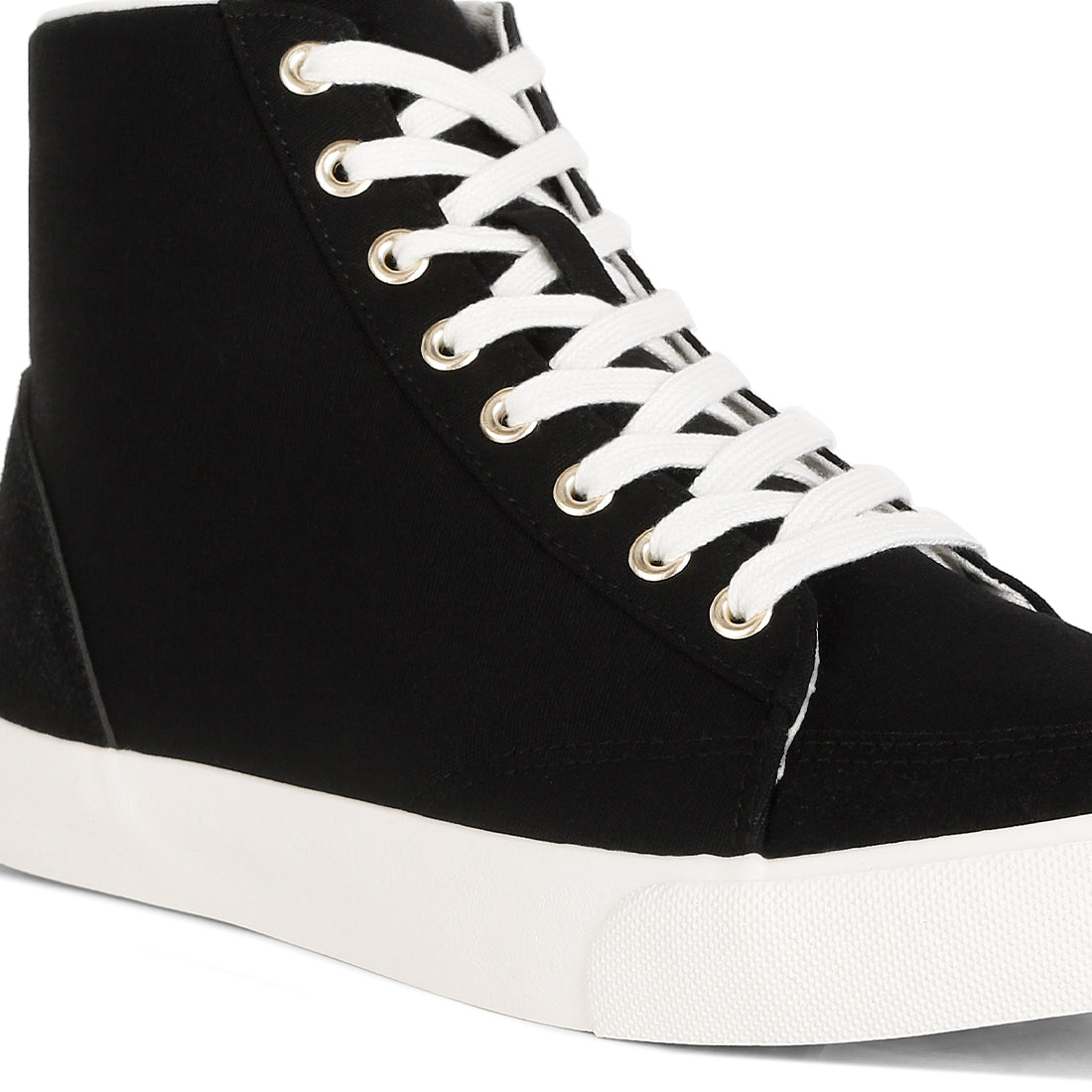 ankle length solid sneakers#color_black