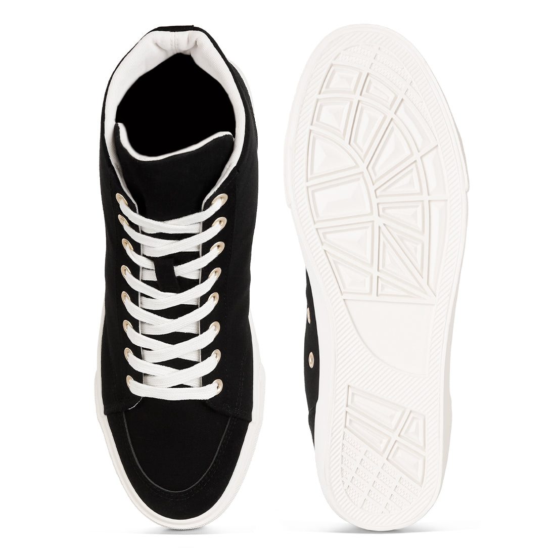 ankle length solid sneakers#color_black