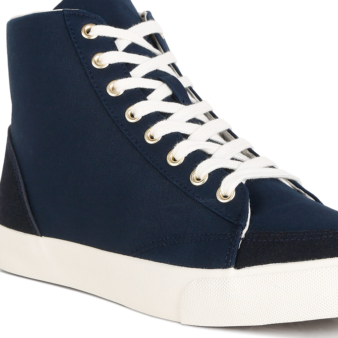 ankle length solid sneakers#color_navy