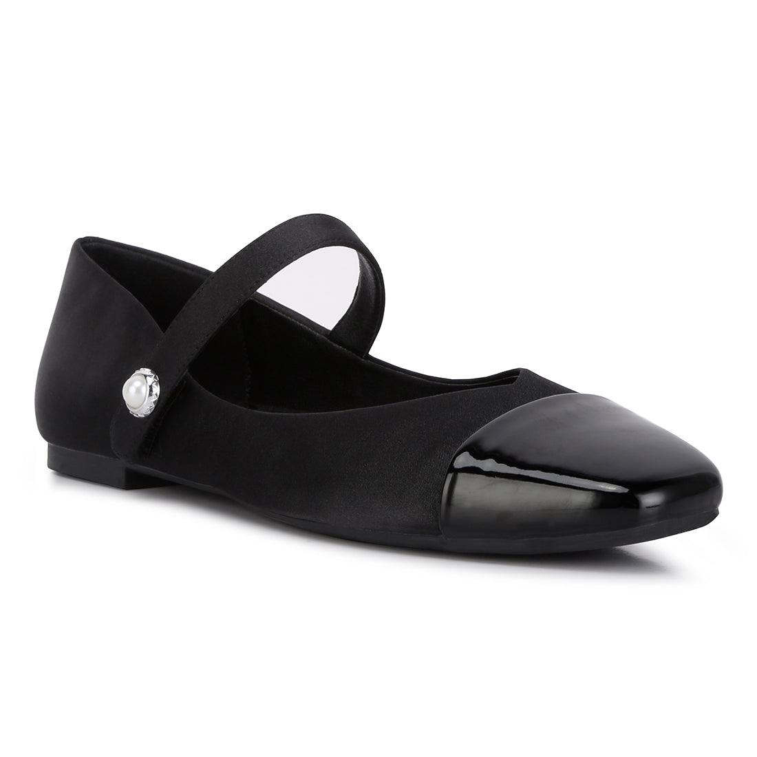 patent toe cap satin mary jane#color_black