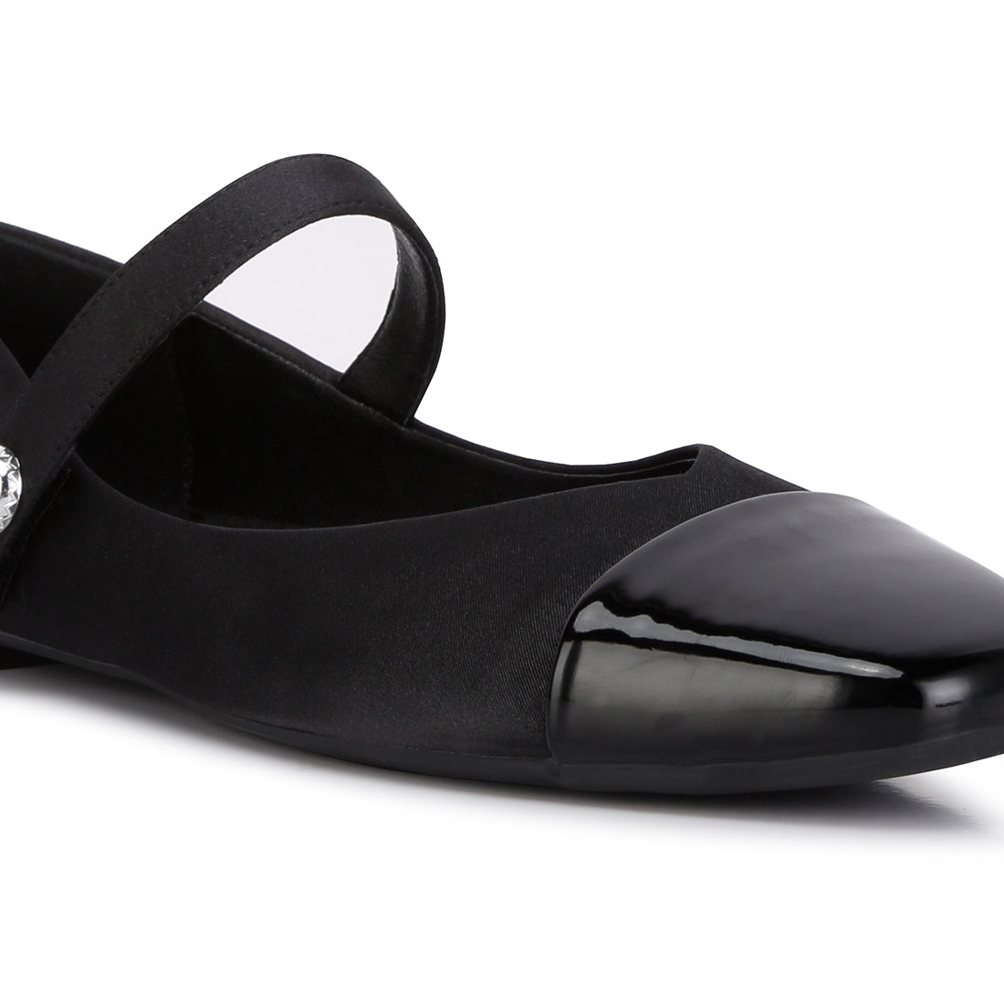 patent toe cap satin mary jane#color_black