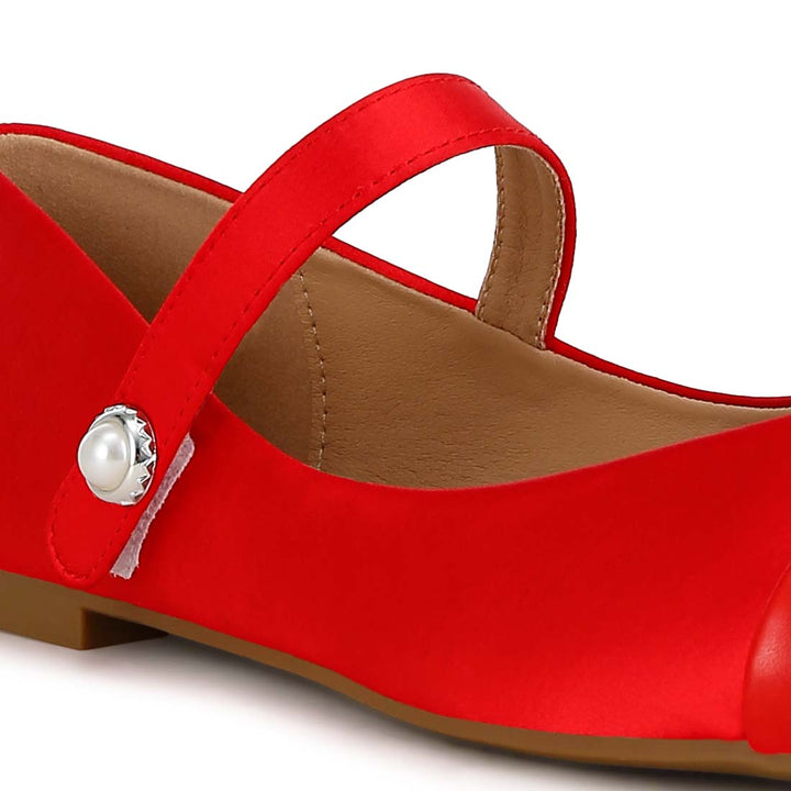 patent toe cap satin mary jane ballerina#color_red