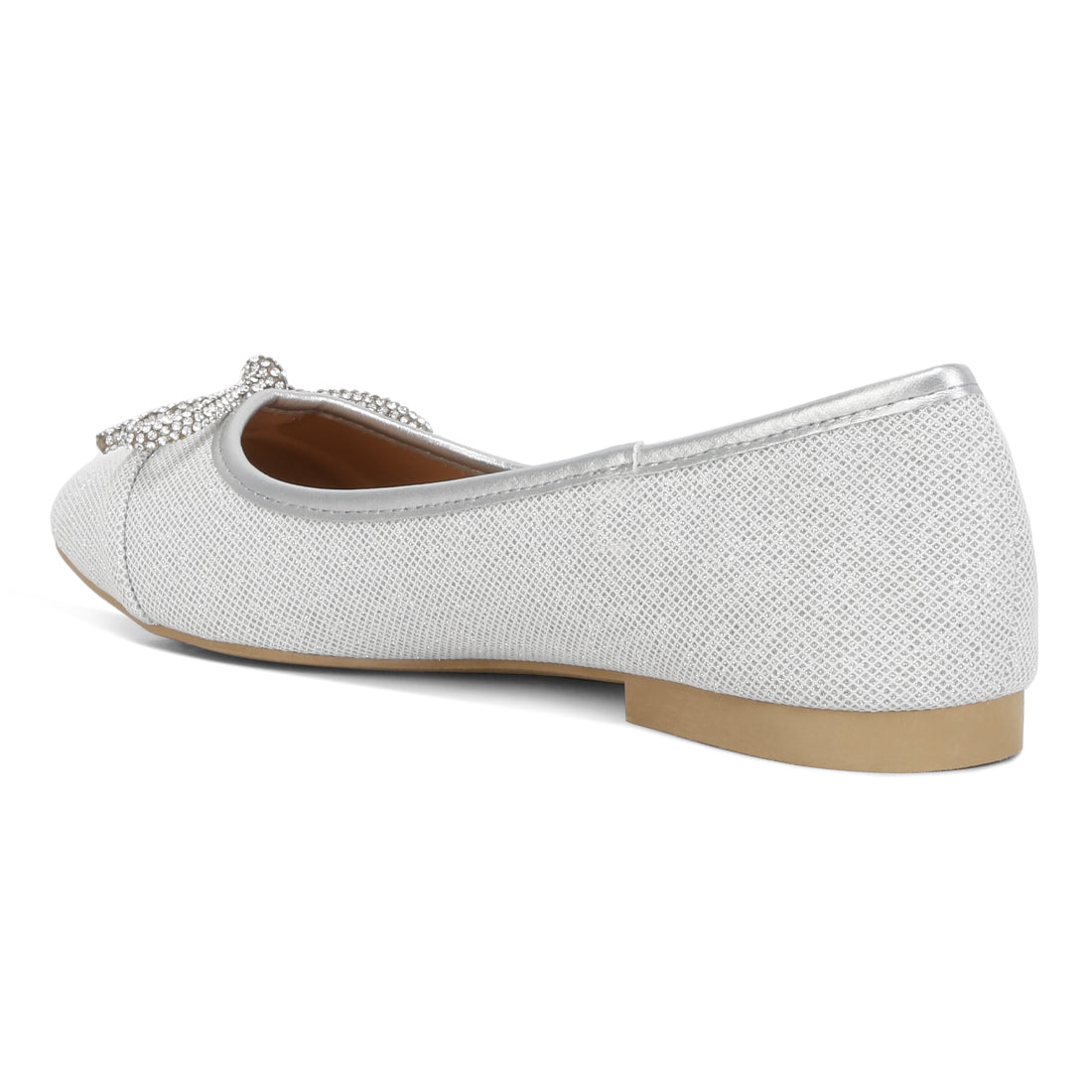 women rhinestone embellished ballerinas#color_silver