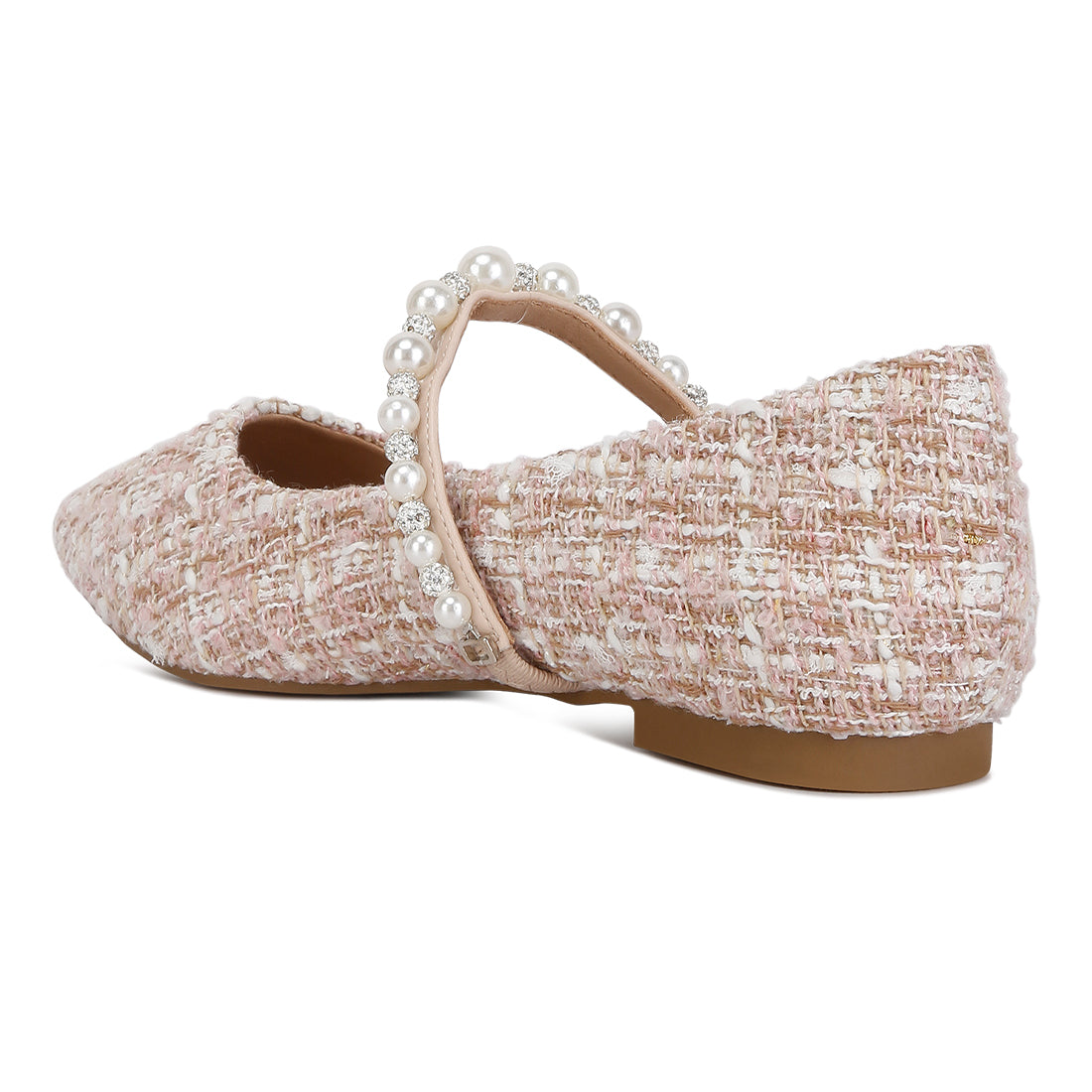 mowie tweed mary jane ballet flats#color_blush