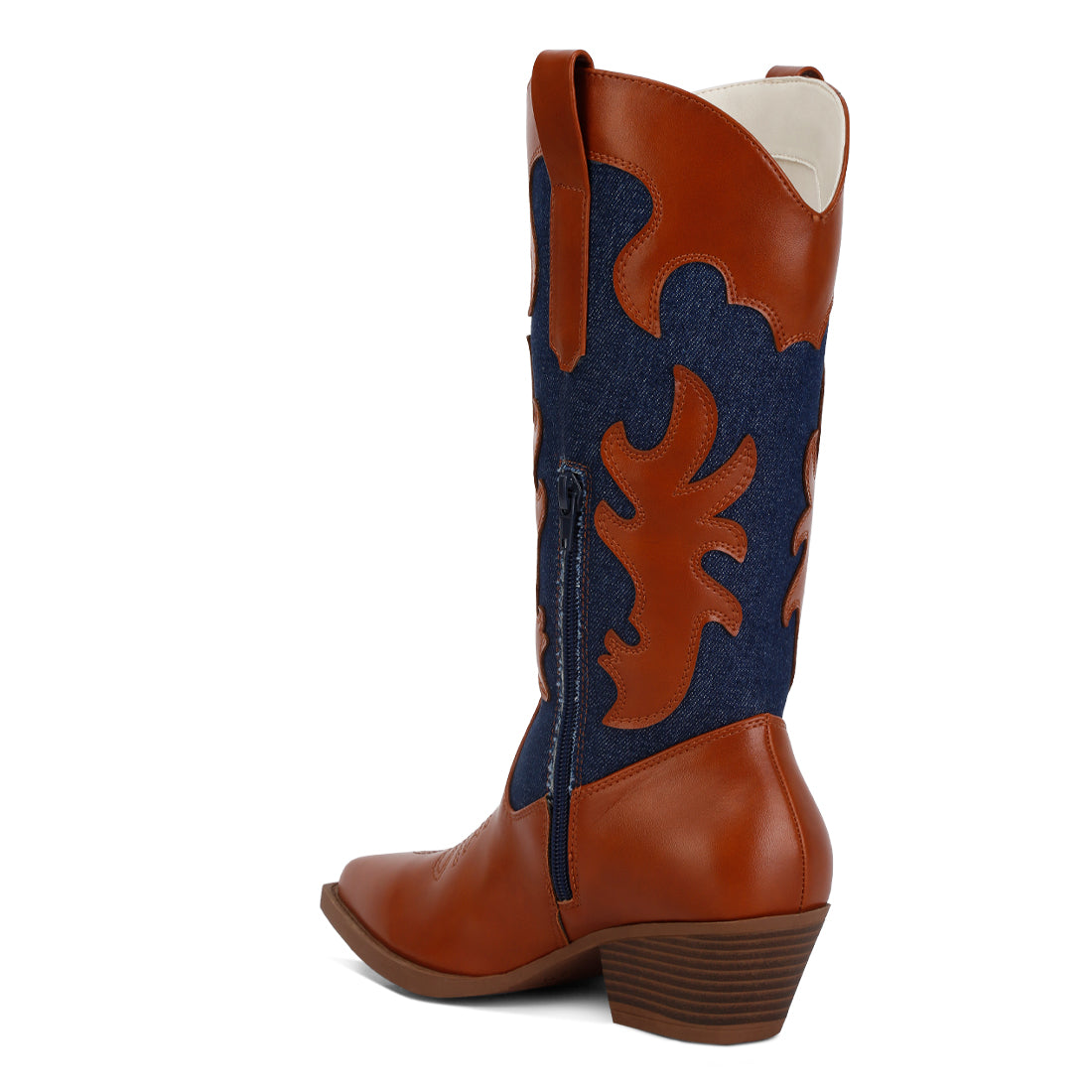 fallen patchwork cowboy boots#color_blue