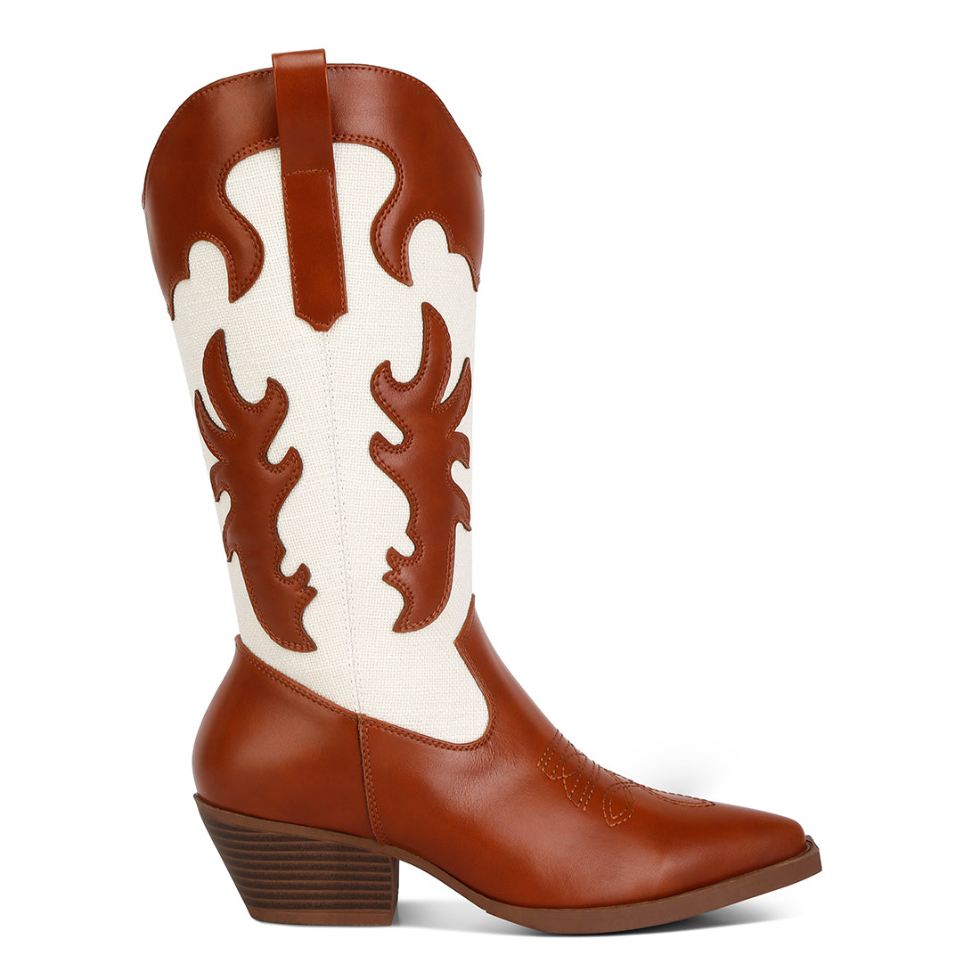 fallen patchwork cowboy boots#color_tan
