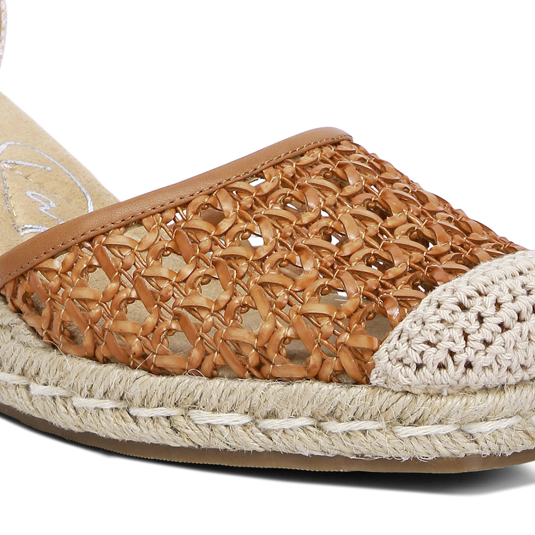 pin buckle wedge heel espadrilles#color_tan