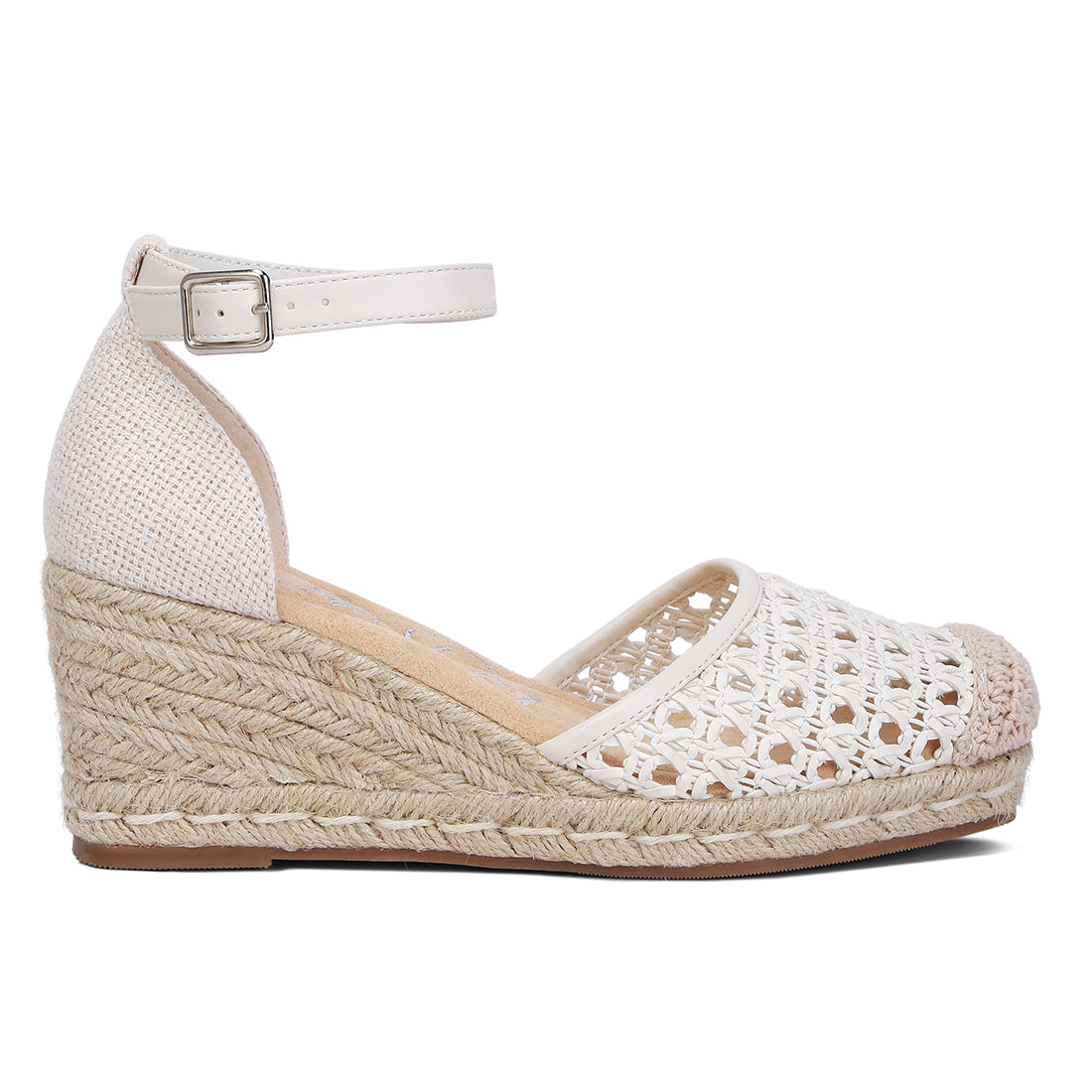 pin buckle wedge heel espadrilles#color_white