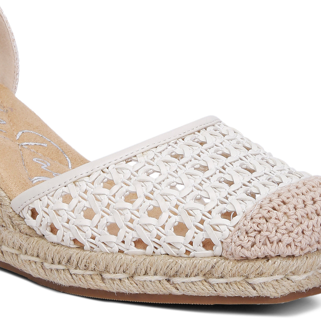 pin buckle wedge heel espadrilles#color_white