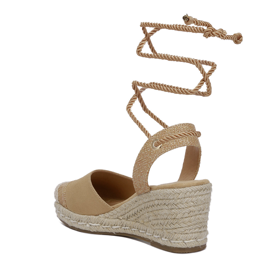 lace up crochet espadrilles#color_tan