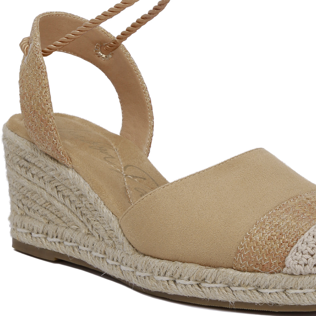 lace up crochet espadrilles#color_tan