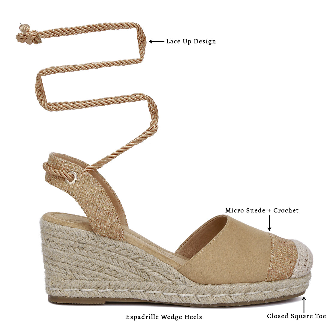 lace up crochet espadrilles#color_tan