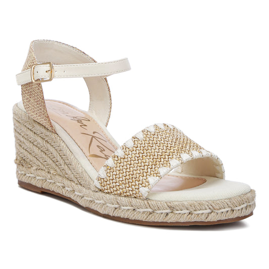 raffia wedge heel espadrilles#color_beige
